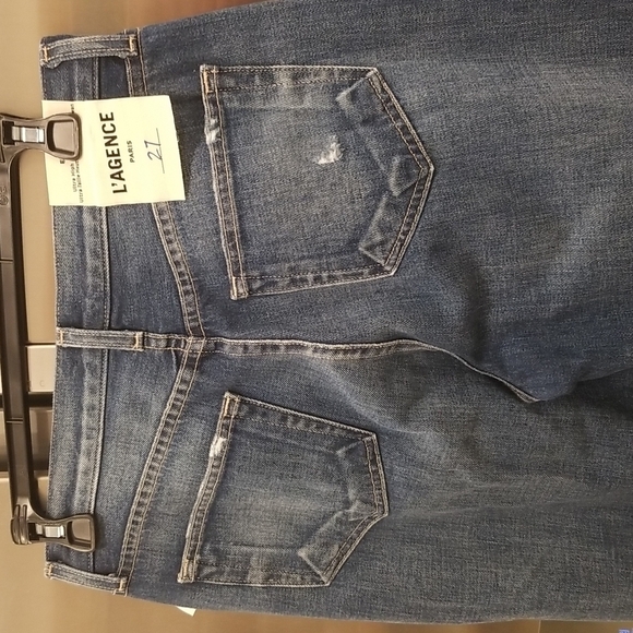 💕L'AGENCE💕 Ezra Ultra High Rise Relaxed Stovepipe Jeans ~ Newberry Blue 27 NWT - Picture 12 of 16